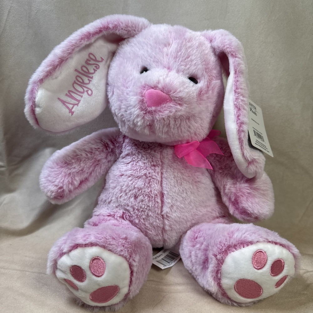 Pink Floppy Ear Bunny‎ Rabbit Easter Spring 13" "Angelese" HUG ME Rabbit NWT